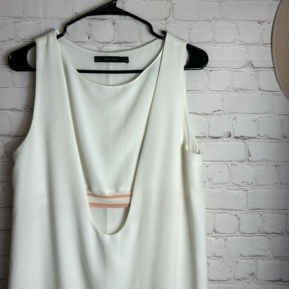 Zara size L off-white cut-out dress - Picture 3 of 6